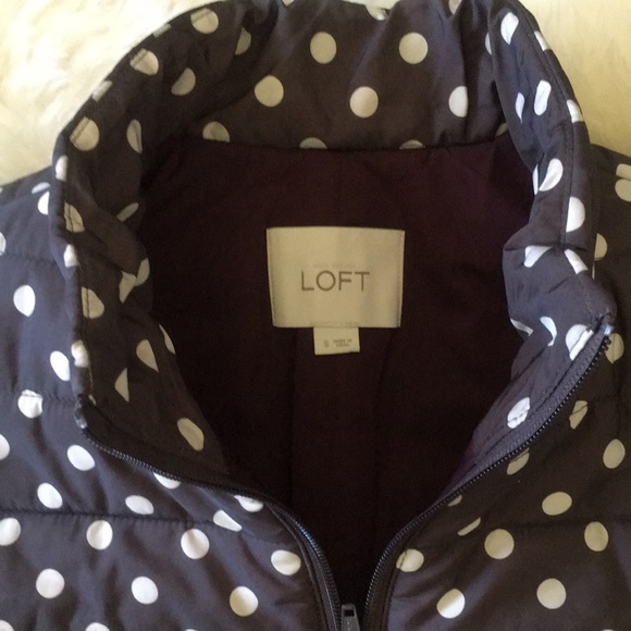 LOFT Polka Dot Puffer Vest, size Small ❤️ - Picture 5 of 11